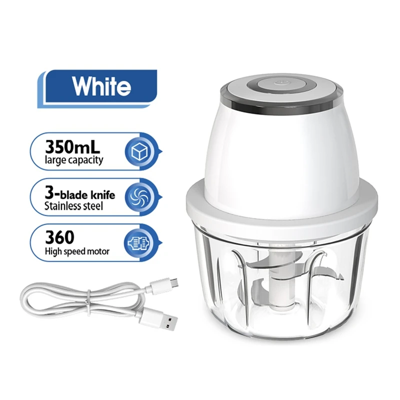 400ml Cordless Electric Food Processor - Garlic Chopper for Onions, Vegetables and More, Easy to Use Design-A63M