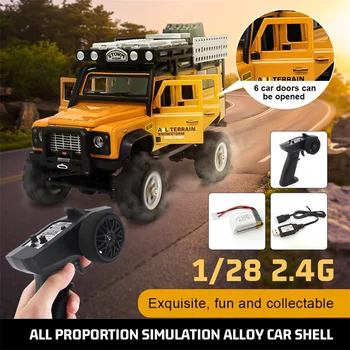 1:28 Mini RC Car SG2.4G Simulation Remote Control 4WD Off-Road Climbing Truck with Front and Rear Lights Vehicle Model Toy