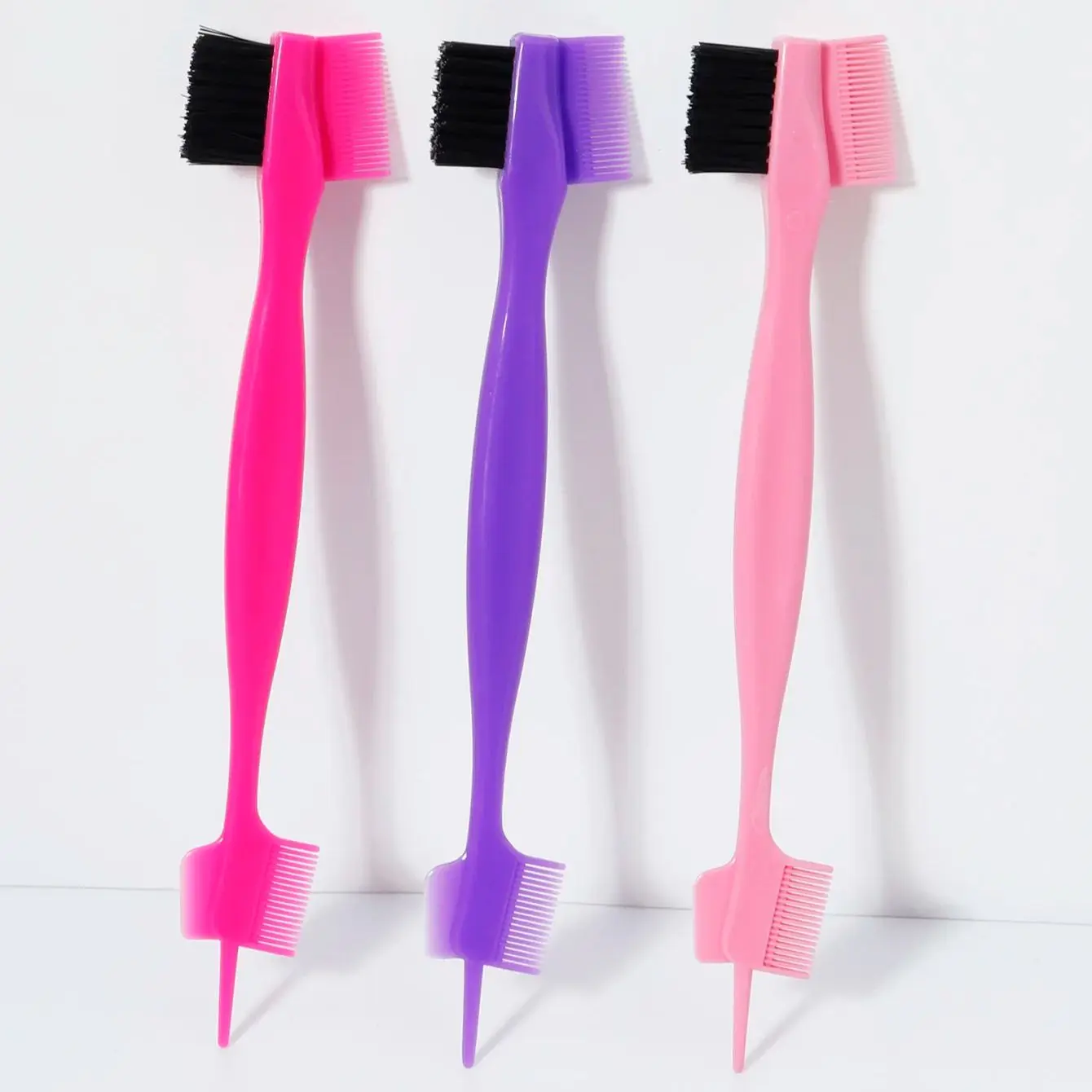 

3pcs multifunctional double-sided hair control brush edge brush anti-static hair care comb,Special for real hair wigs