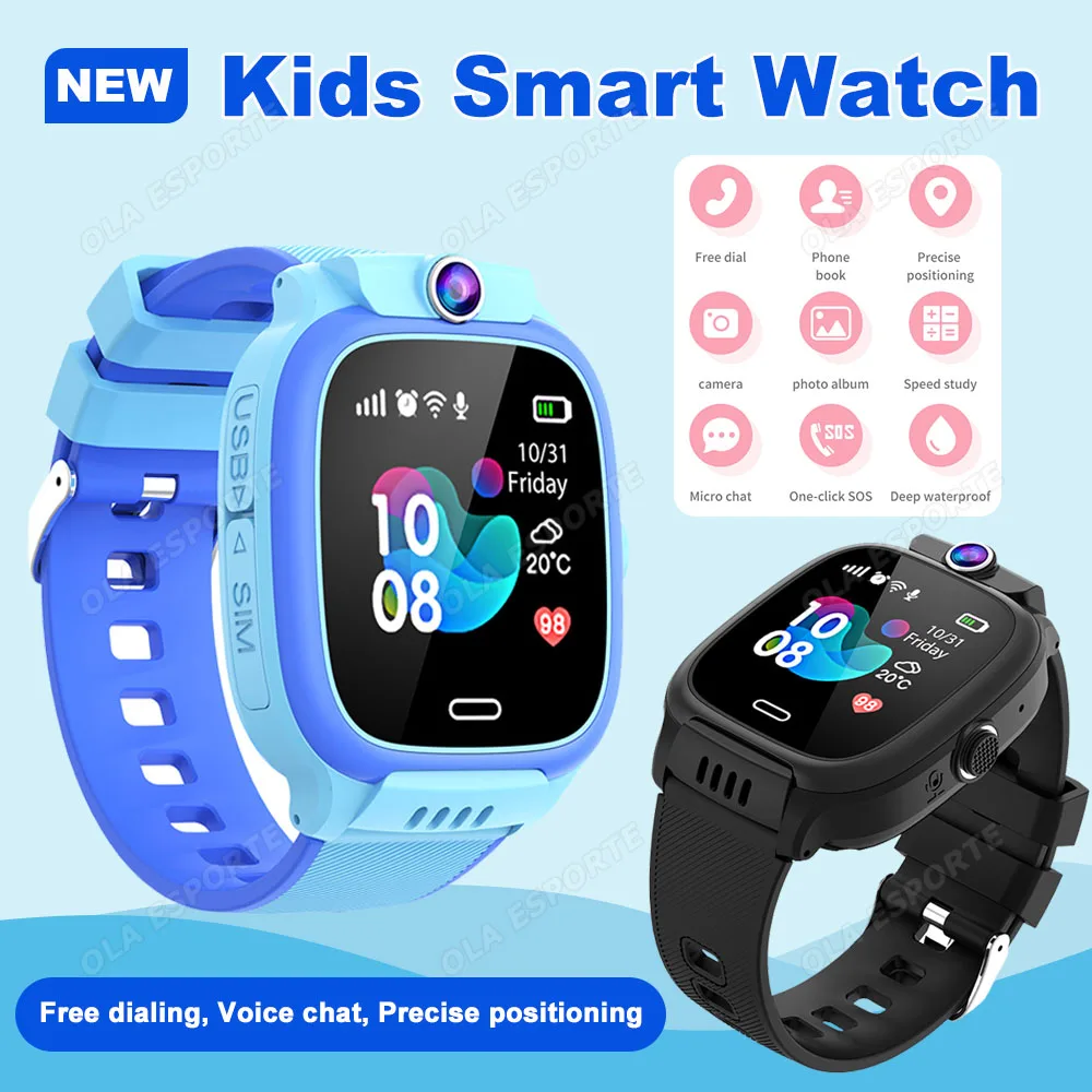 

Children Smart Watch Voice Call SOS GPS Precise Positioning HD Camera Address Book Calculator Alarm Clock Kids Phone Watch Gift
