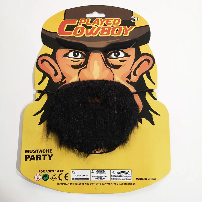 Kids Adult Masquerade Party Funny Costume Halloween Cosplay Fake Beard Photobooth Props Funny Fake Mustache Sticker - Image 6