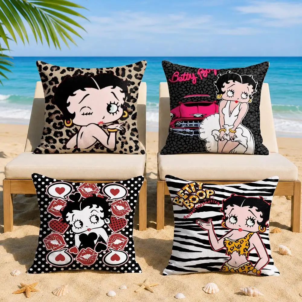 Fashion B-Bettys-B-Boops Luxury Cushion Cover Soft Short Plush Double-Sided Printing Home Decor Machine Washable Pillow Case