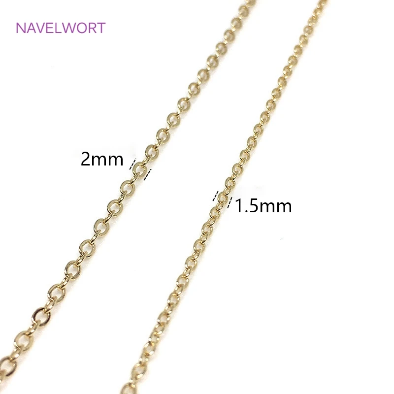 Chaîne O plaquée or 14K/18K, pour Bracelet et collier, accessoires de fabrication, chaînes fines de 1.5mm/2mm, résultats de fabrication de bijoux à faire soi-même, vente en gros