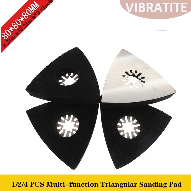 1/2/4PCS 80MM Multi-function Triangular Sanding Pad Polishing Sander Back-up Pad Saw Blade Oscillating Rotary Tool for Polishing