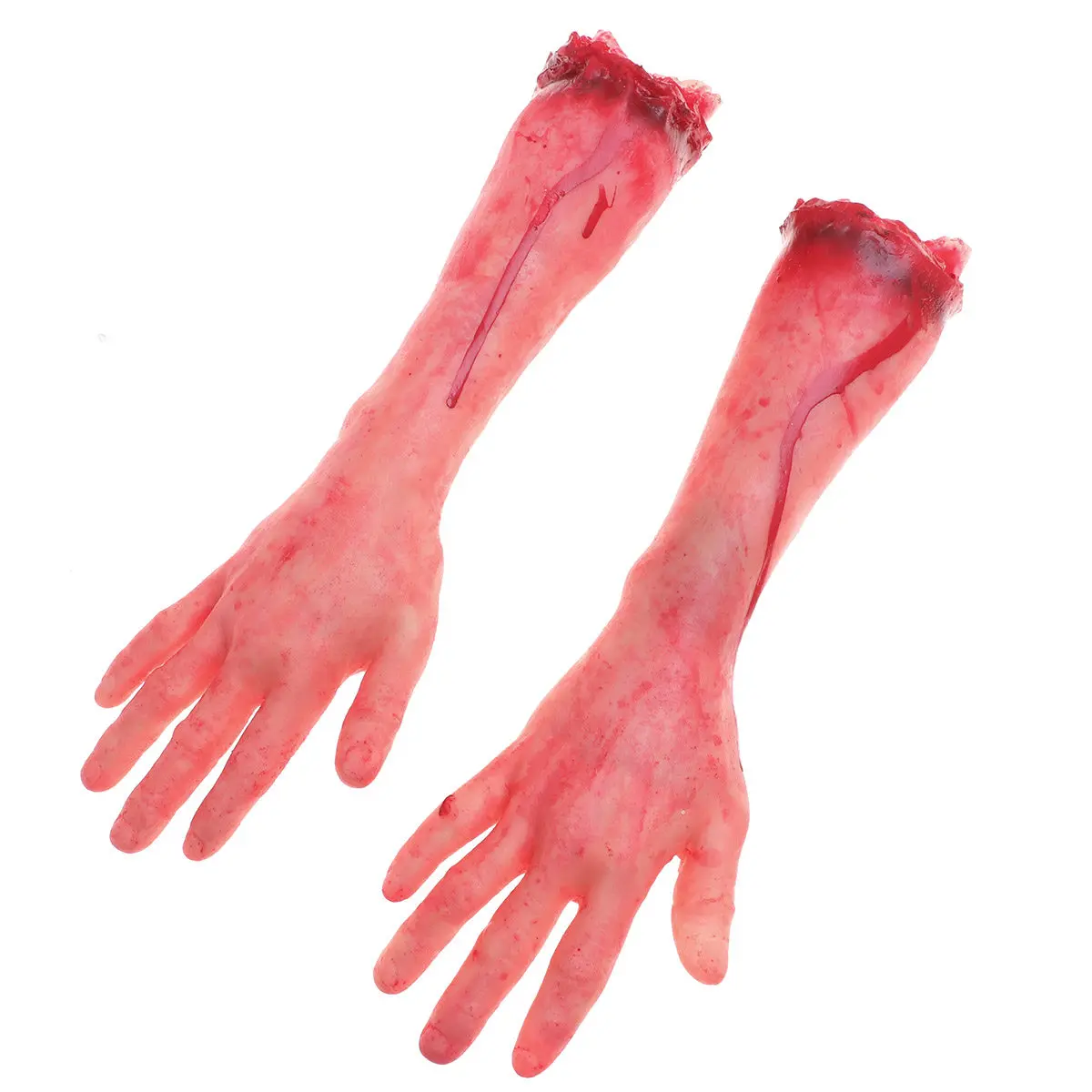 

Plastic Hanging Halloween Hands 2PCS Scary Finger Props Terror Hand Decoration for Haunted House Party Bloody Hand Decor Trick