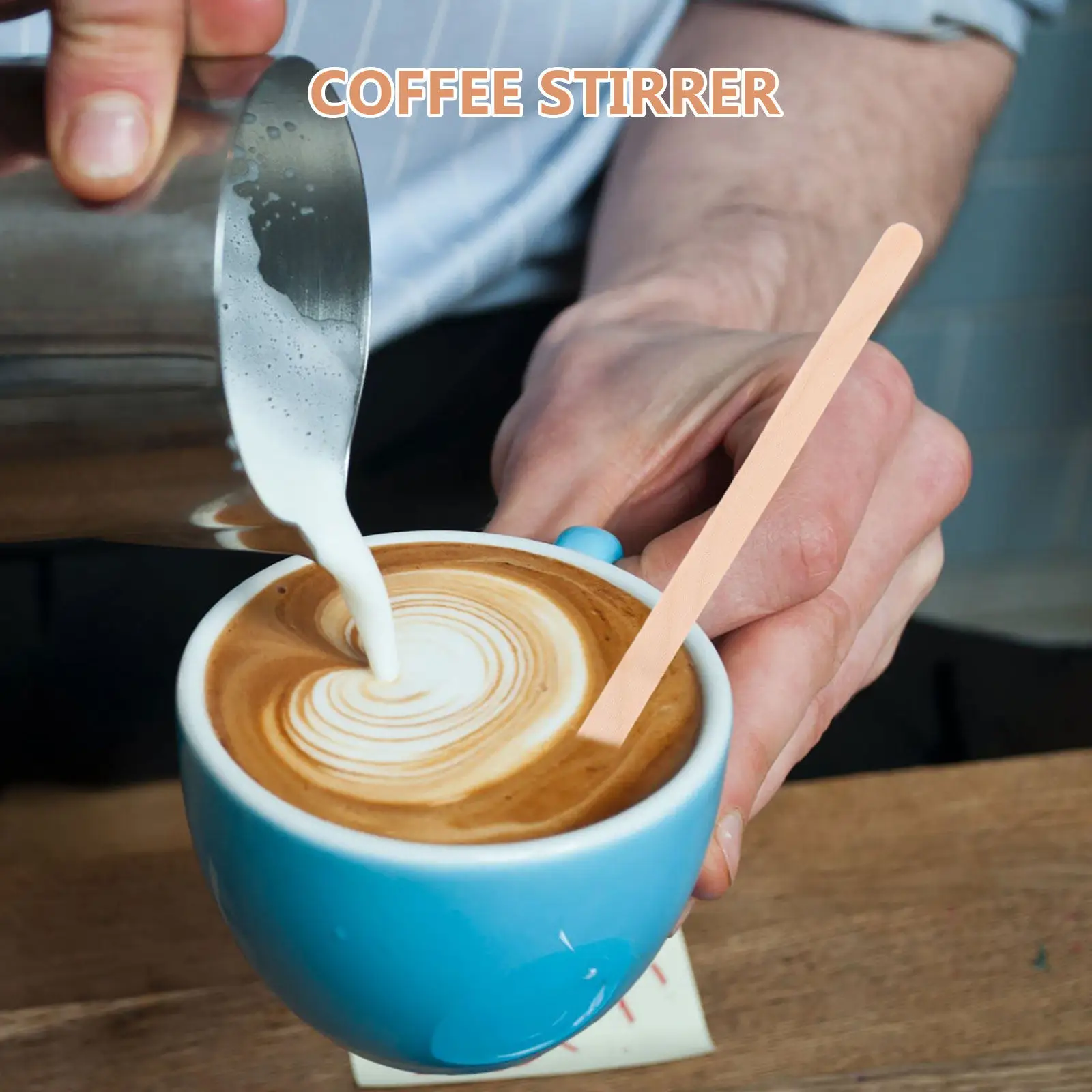 500Pcs Wooden Stir Sticks for Coffee Smooth Splinterfree Design Disposable Beverage Stirrers Ideal for Offices Cafes Bars Homes