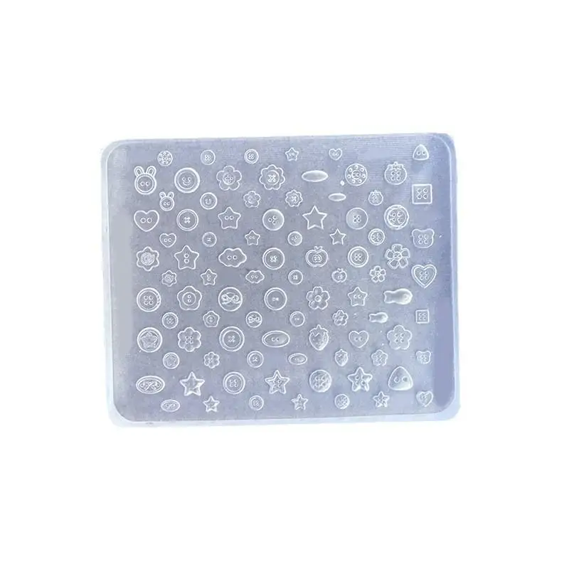 3D-Knöpfe Nagelkunst Silikonform DIY Maniküre Kleine Knopf-Modelle Niedliche Nagel-Charms Werkzeug Damen DIY Harz-Schnallen-Zubehör – Detail 5