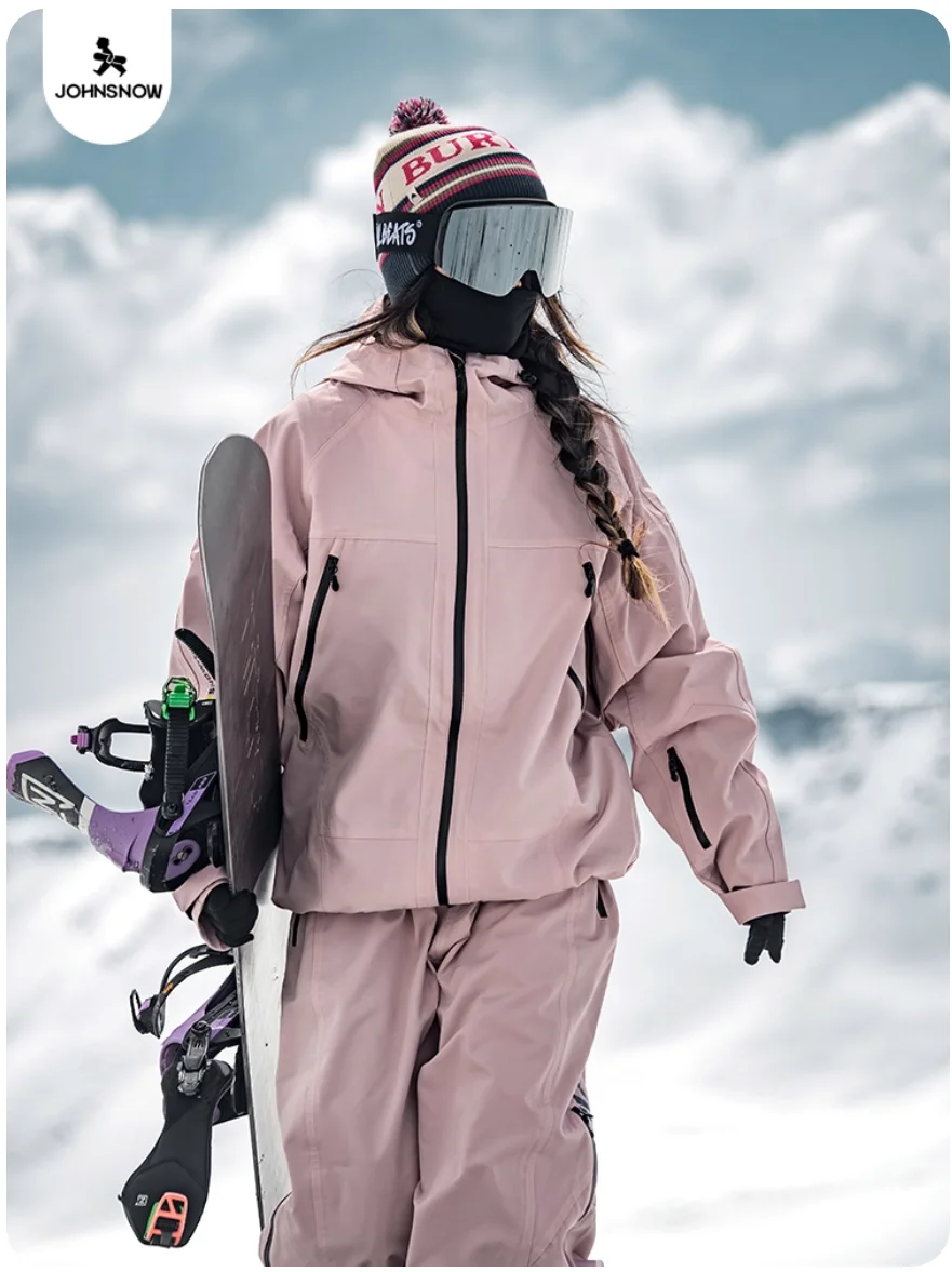John Snow 2025 Giacca e pantaloni da sci stile americano Cappotto da snowboard termico impermeabile unisex Vestibilità ampia Sport invernali per uomo Donna