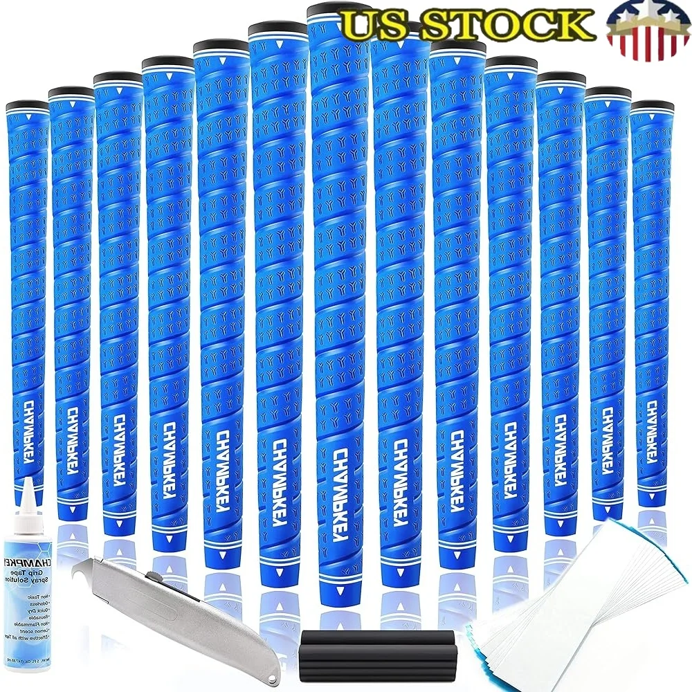 

Rubber Golf Grips 13 Pack with Repair Kits High Traction Advanced Texture Tapered Profile All Weather Performance High Feedback