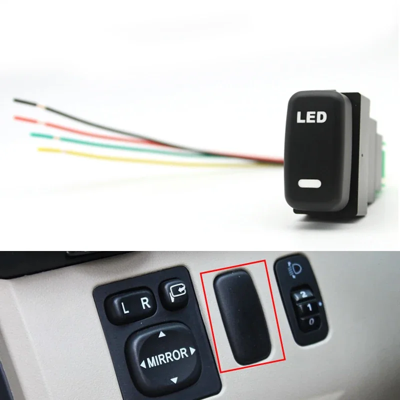 Car LED Key Spotlights Power Supply Radar parking sensor Switch Button For Mitsubishi Pajero V73 V93 Lancer Outlander ASX L200