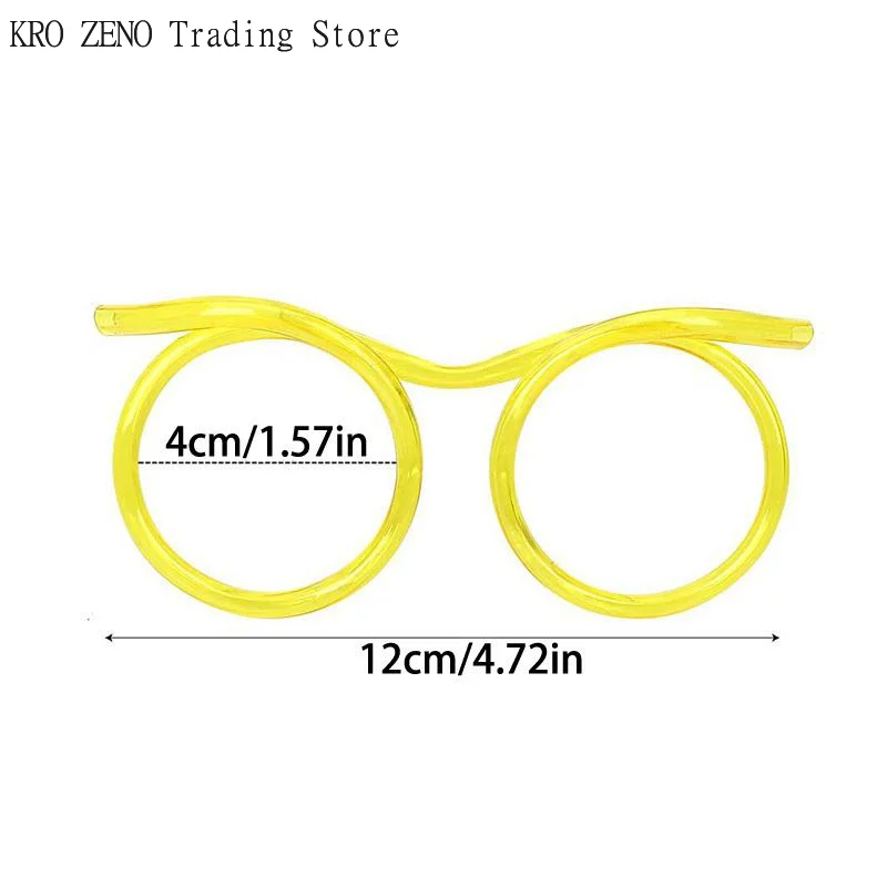 5Pcs Funny Eyeglass Shaped Drinking Straw DIY Flexible Plastic Straw Kid Birthday Party Game Home Beverage Drinking Accessories✨