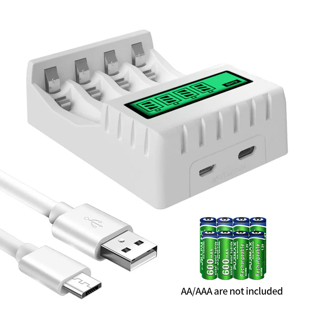 

LCD Display Smart Intelligent Battery Charger With 4 Slots For AA/AAA NiCd NiMh Rechargeable Batteries AA/AAA Charger