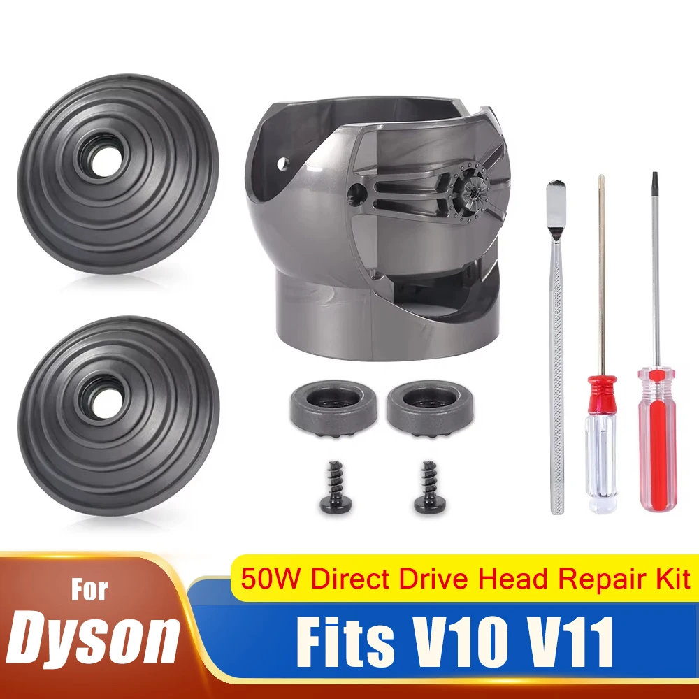 50W Direct Drive Head Repair Kit for Dyson V10 V11 — Ball Wheels + Connector Replacement Part No.968266-02 949852-05