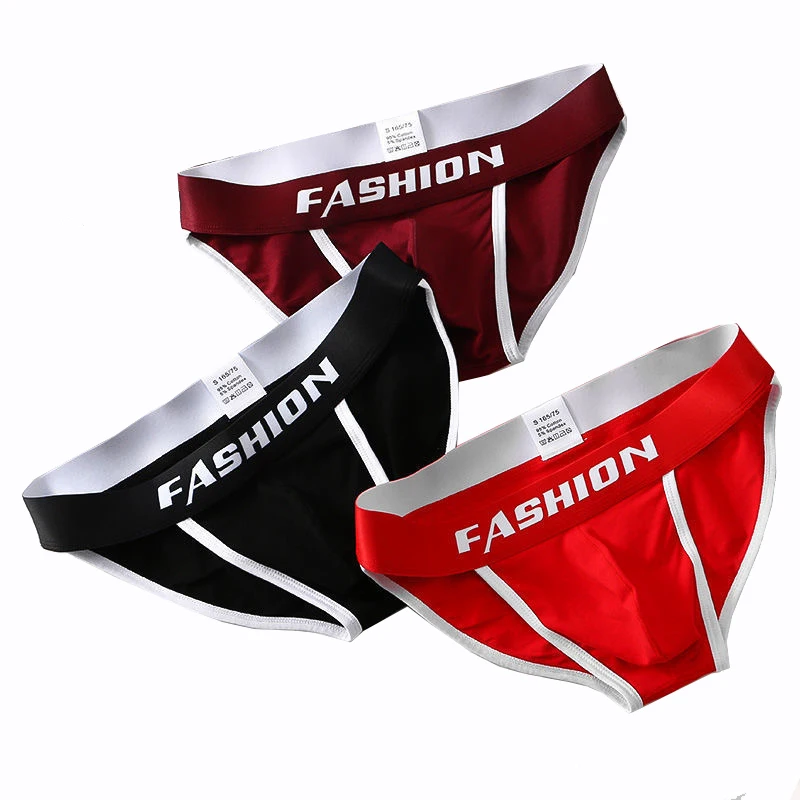 

Мужские трусы-брифы из дышащего хлопка с низкой посадкой, 3 шт., японский стиль, с 3D-карманом, удобные