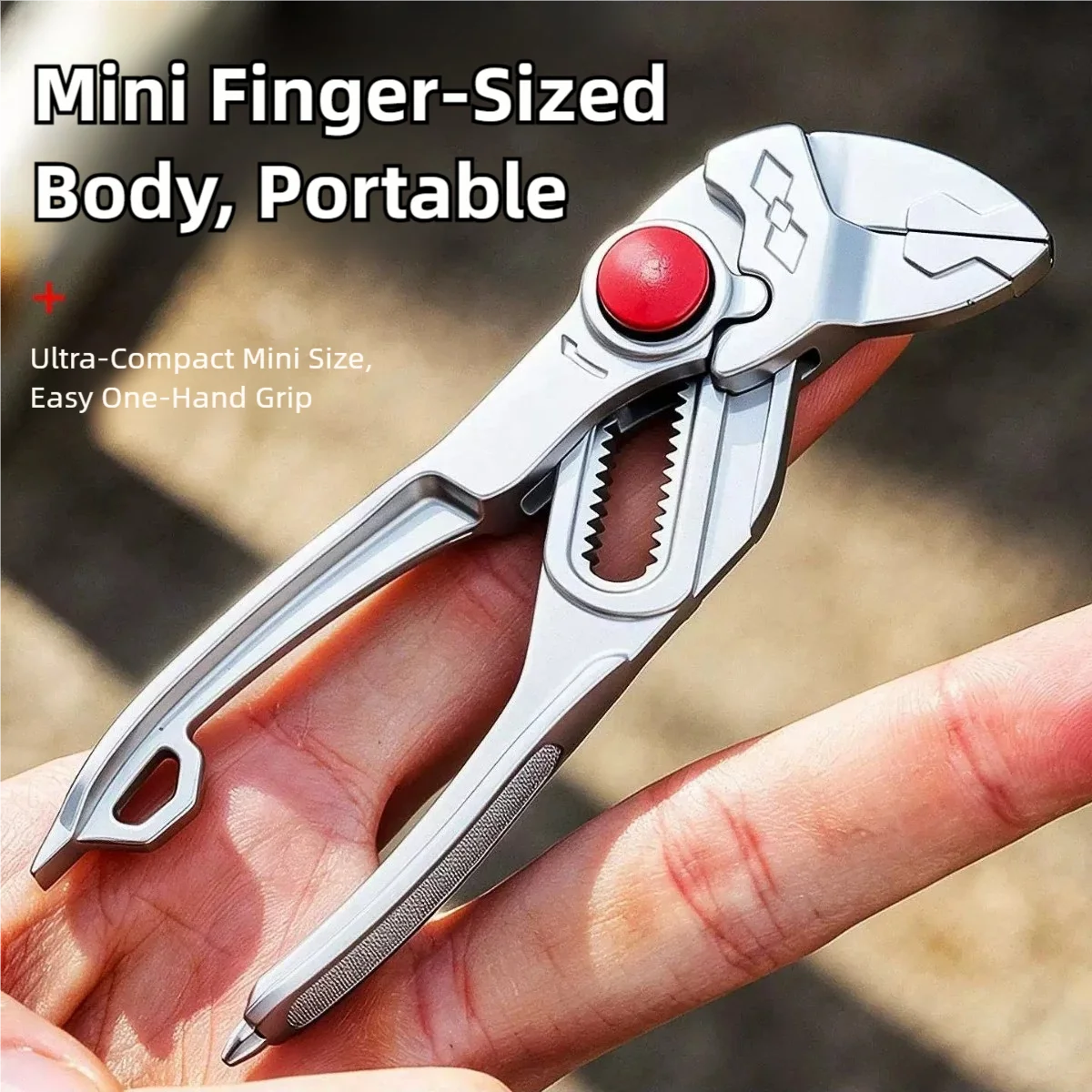TINSOL 4-inch mini wrench and water pump pliers, multi-position adjustable, household tool for holding pipes and screwing