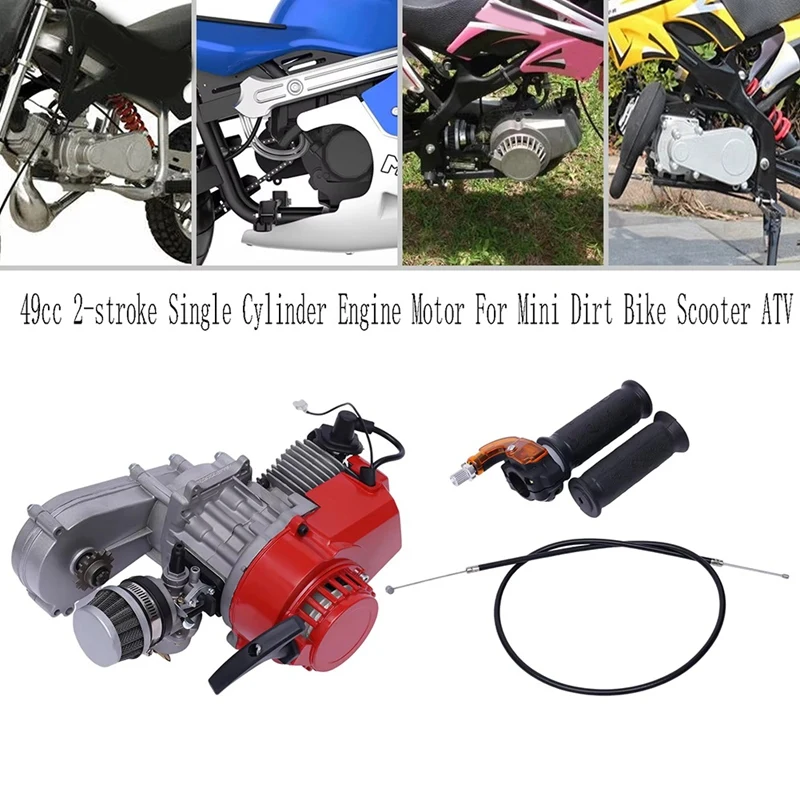 49Cc 2-Stroke Single Cylinder Engine Motor For Mini Dirt Bike Scooter ATV