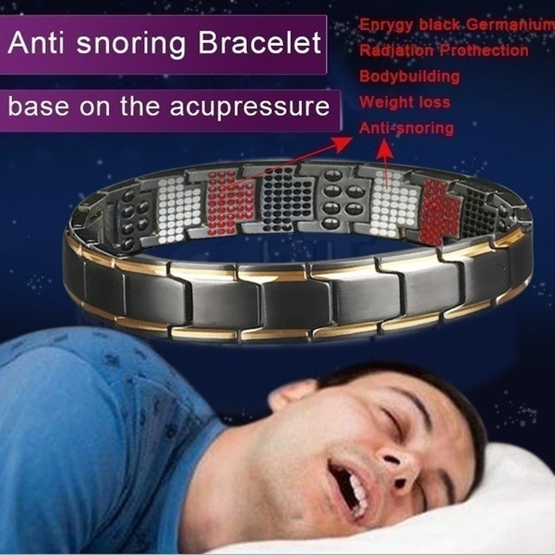 Fashion Magnetic Therapy Bracelet 3-in-1 Weight Loss Improve Sleep Adjusting Titanium Steel  for Women Men