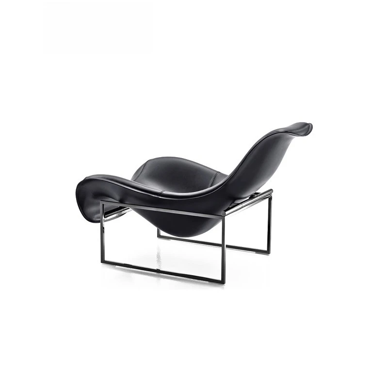 Duck tongue chair leisure chair Italian minimalist leather sofa chair