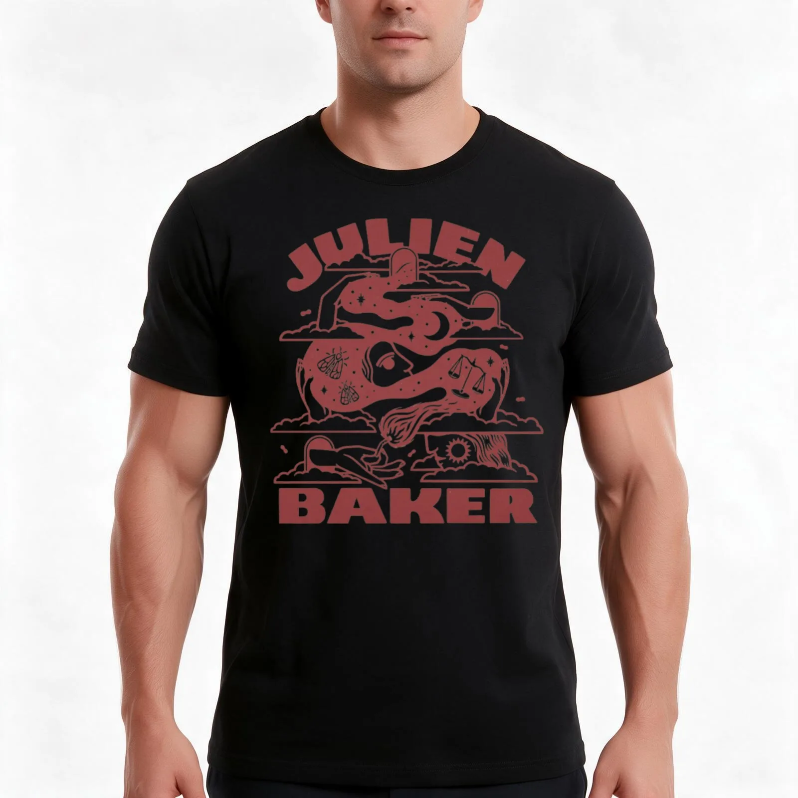 julien baker cloudhead T-Shirt, Summer Casual Cotton Tee, Oversized Streetwear Tops, Vintage Graphic Print, Unisex Men Women