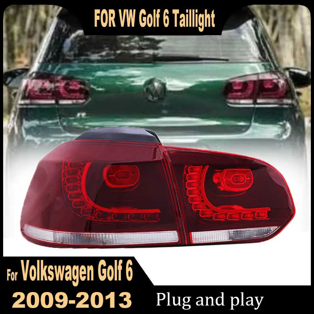 Pair Car Styling Taillights for VW Golf 6 LED Tail Lamp 2009-2012 Golf6 MK6 Tail Light DRL Rear Turn Signal Auto Accessories