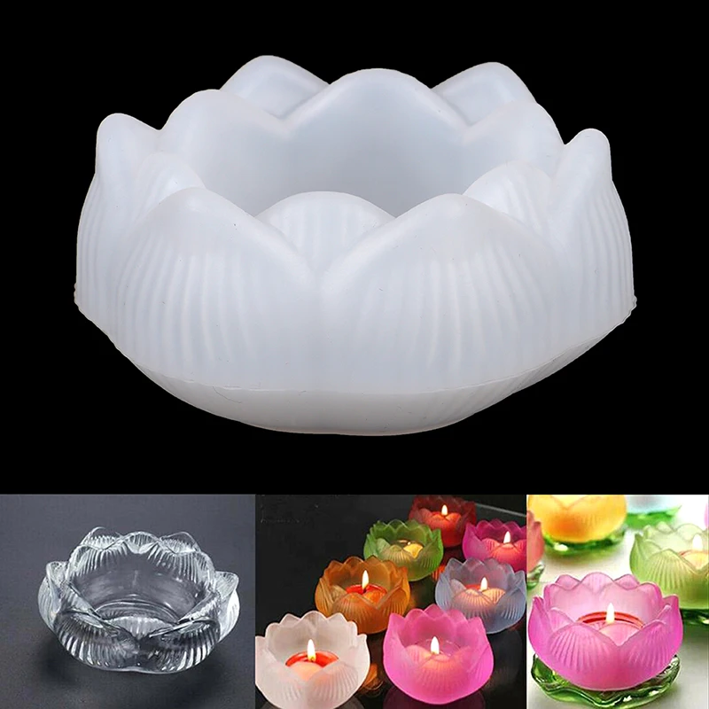 

[YU]1Pc DIY Silicone Mold Lotus Shape Epoxy Resin Mould Ashtray Mold Crafts Making