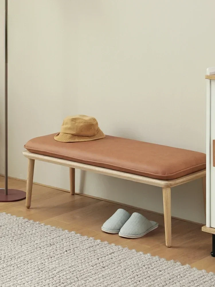 Nordic Small Stool Modern Minimalist Pedal Solid Wood Shoe Changing Stool Household Fabrics Sofa Stool