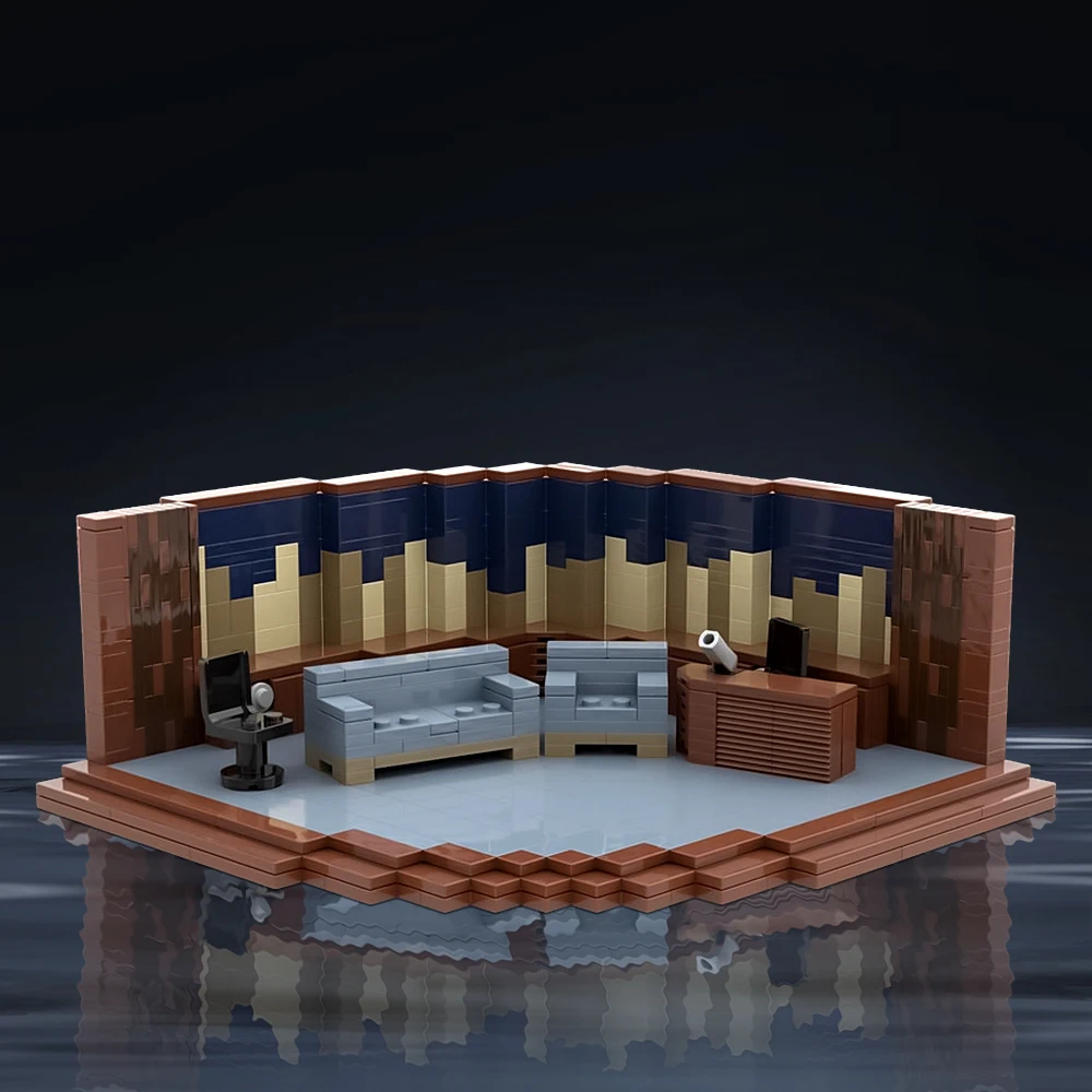 MOC Tonight Show Model Building Blocks MOC-152782 Stage Furnishings Blocks Scene Series Assembly Props Puzzle Toys