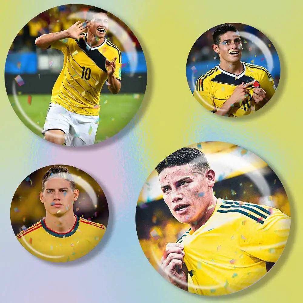 Football J-James Rodriguez  Brooch Metal Badge Brooch, Fashion Decorative Pins for Hat Bag Clothing Decoration Gift