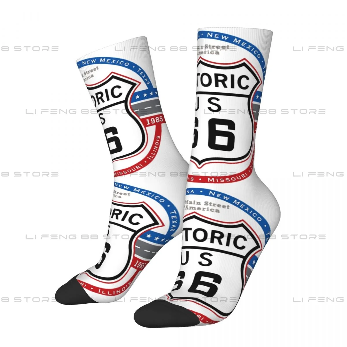 Route 66 US Historic Route 66 Men Women Socks Outdoor Novelty Spring Summer Autumn Winter Stockings Gift