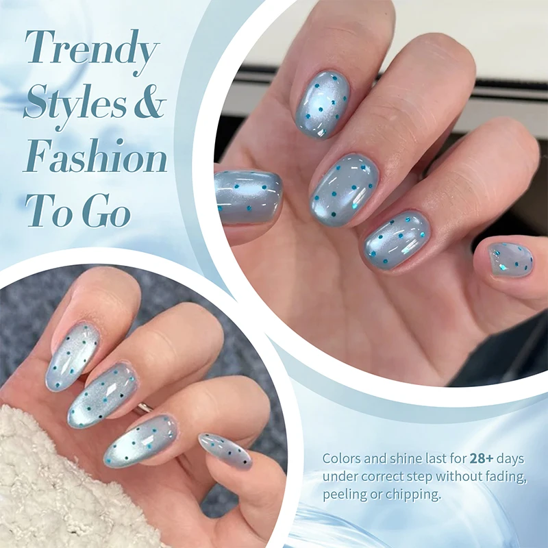 BORN PRETTY 10ml Crescents Bay Colored Cat Magnetic Gel Blue Glitter Shine Soak Off UV Gel Nail Art Varnish Nail Supplies