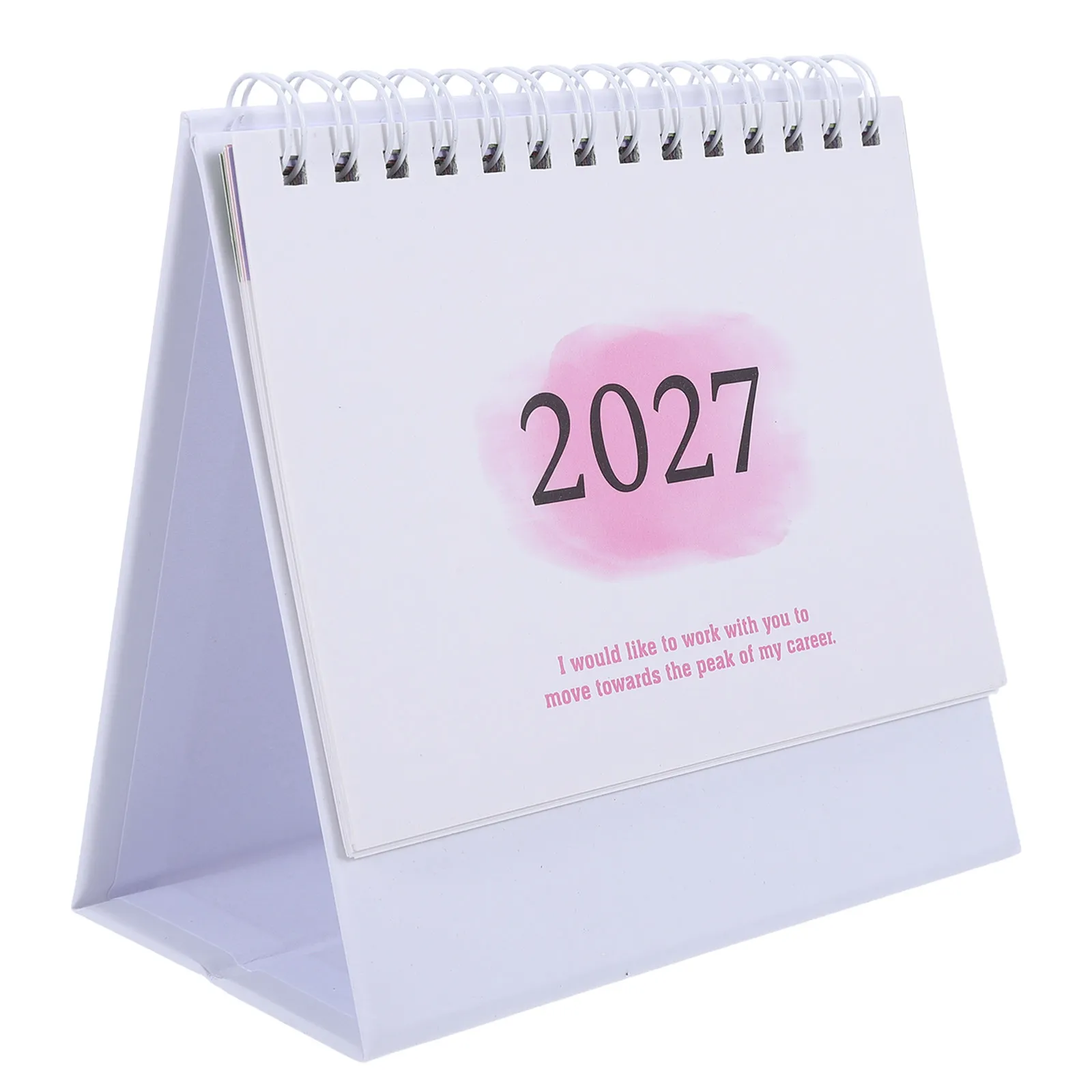 Mini Desk Calendar 2026-2027 Standing Flip Desktop Calendar Twin Wire Binding Daily Schedule Planner Home Office School Gradient