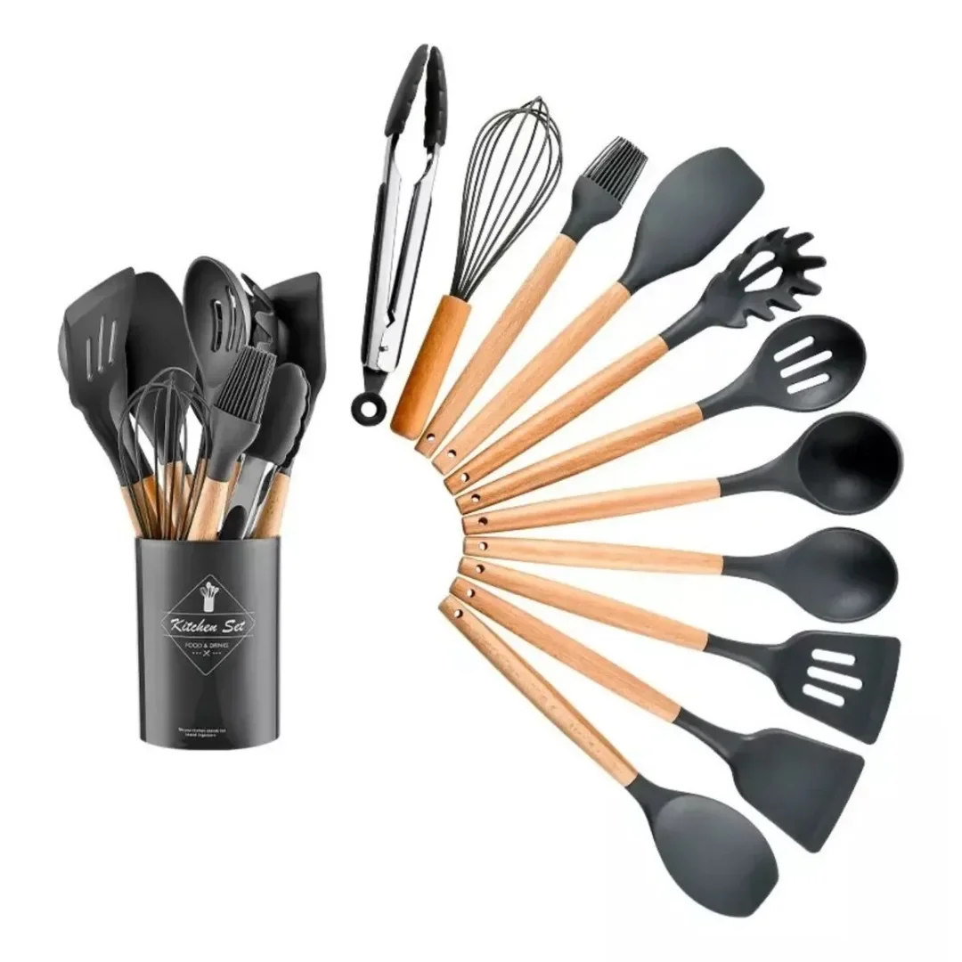 Silicone Kitchen Utensils Set, 12-piece Kitchen Cookware Non-stick Cookware Is Heat-resistant,Cooking Tools, Kitchen Tools