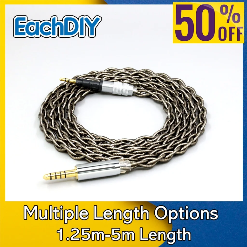 

Shielding Graphene Gold + Pure Silver Palladium Earphone Cable For Sennheiser HD8 HD6 HD595 HD7 MIX DJ 4 core LN008227