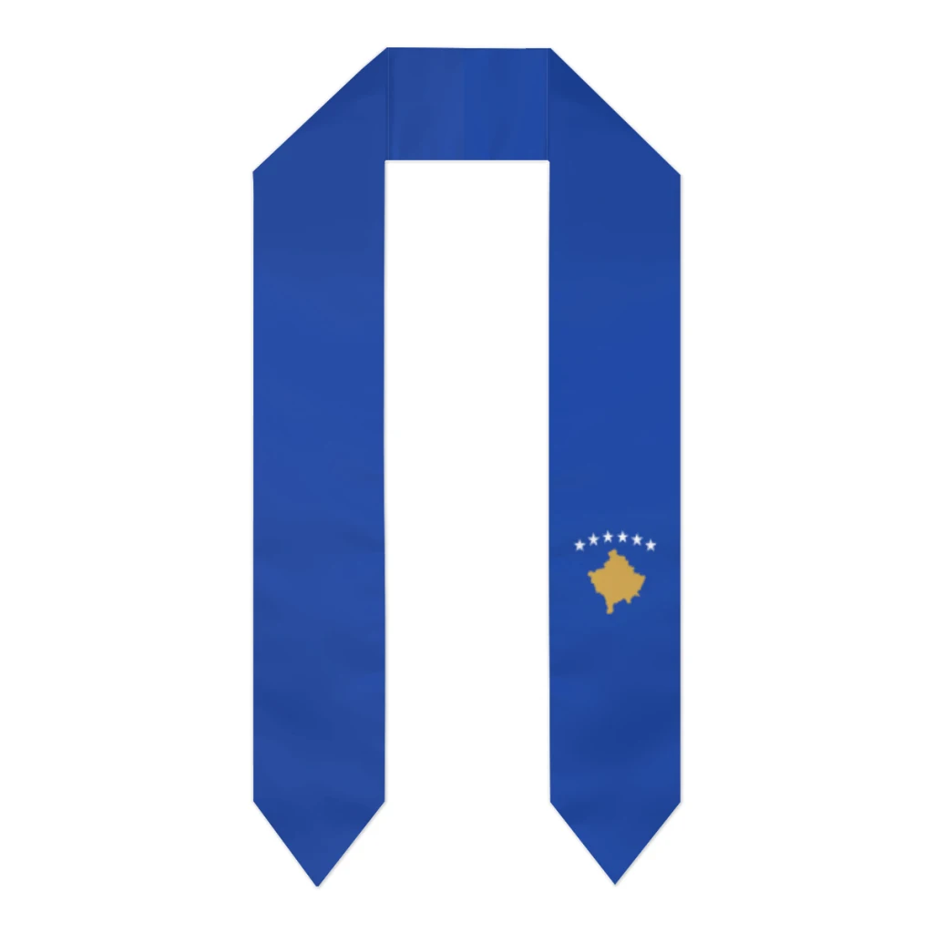 

Толстый выпускной палантин с флагом Косово, шарф, двухсторонний палантин чести для выпускников, класс 2025 г.