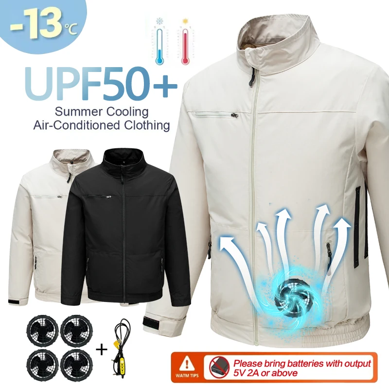 Fan Clothing for Cooling Down, Work Clothes for Lowering Body Temperature, Men's and Women's Cooling and Charging Protective Clo
