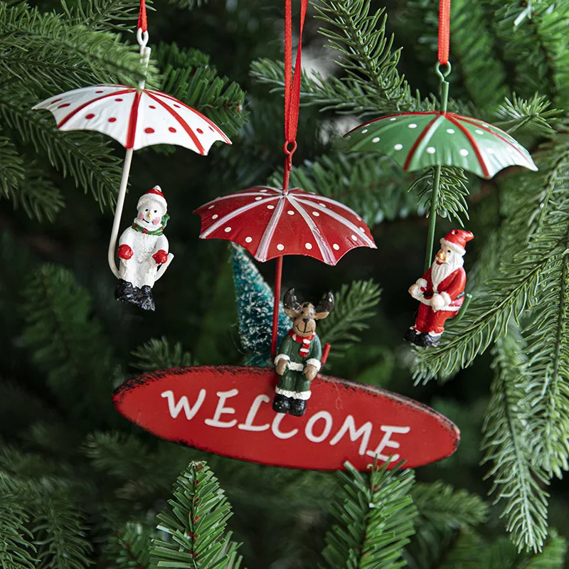 

Santa Clasu Christmas Hanging Decoration Creative Welcome Xmas Ornament Ball Cute Pendant Xmas Decor New Year Party