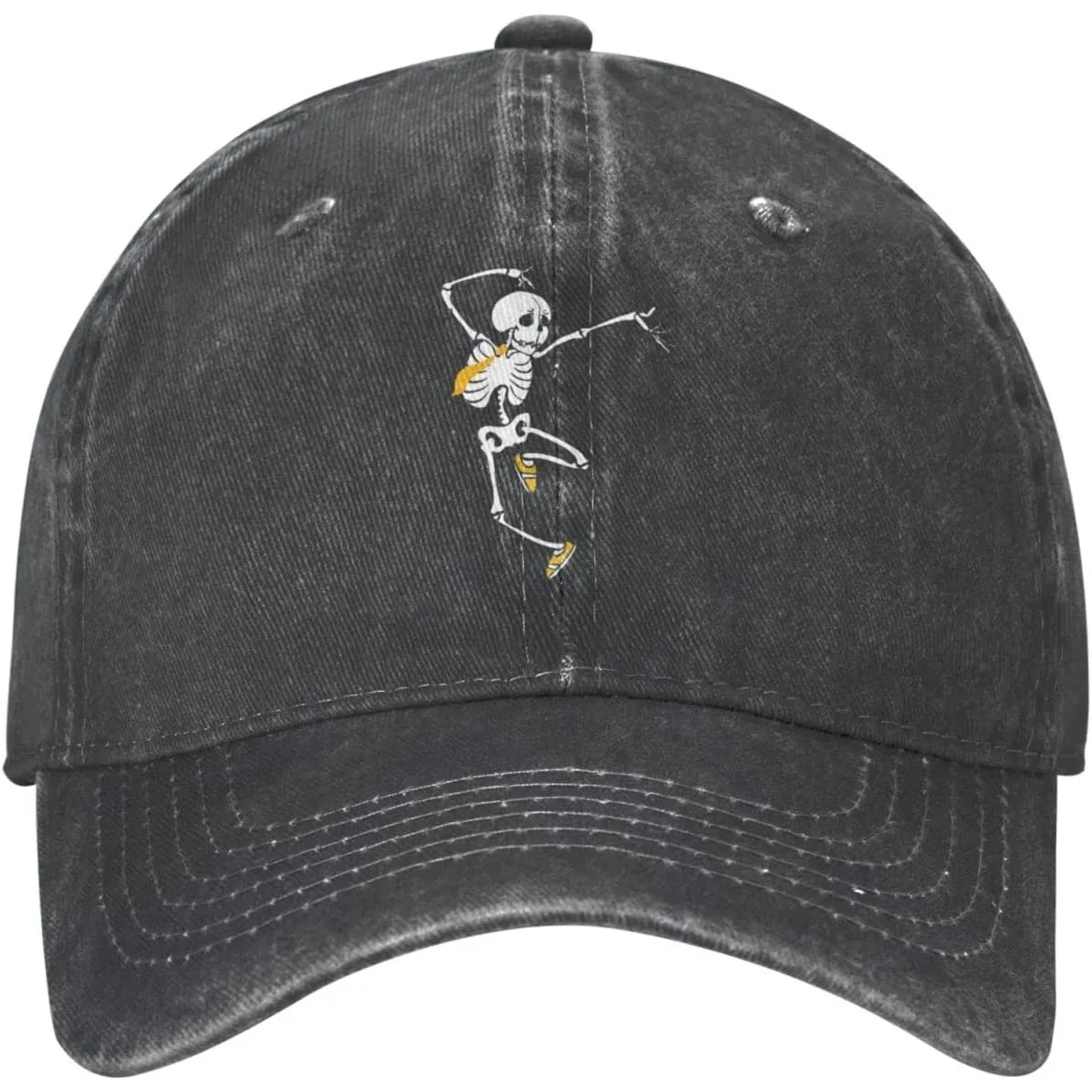 Dancing Skeleton Vintage Distressed Adjustable Washed Mens Dad Trucker Hat Baseball Ball Cap for Men