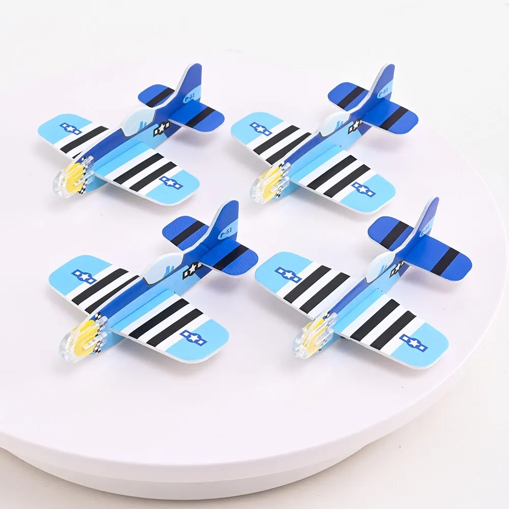 12Pcs Foam Outdoor Hand Thrown Aircraft Gyroplane Aerial Model Throwing Glider Modern Aircraft Fighter