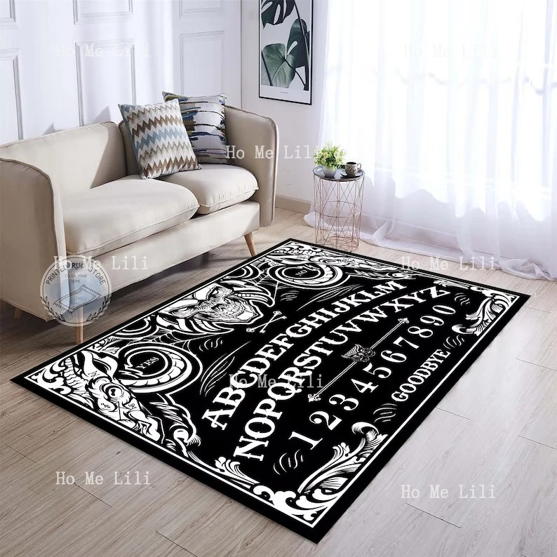 Witch Board Rug Halloween Gothic Occult Witchcraft Area Carpet Witchcraft Mat Holiday Gifts