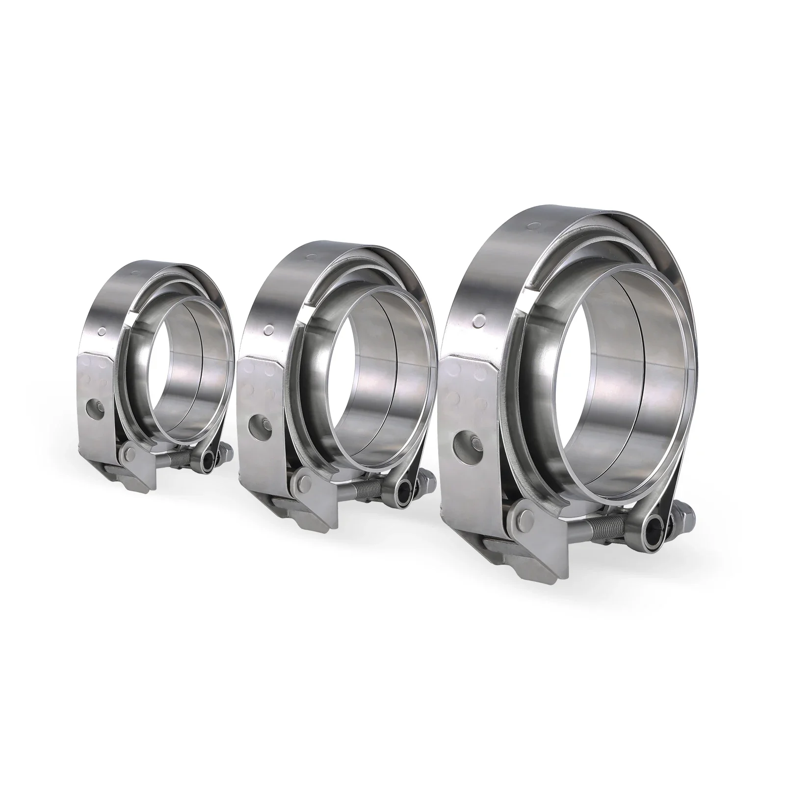304 Stainless Steel 2.5 Inch 3 Inch Quick Release V Clamp 63mm 76mm Turbo V Clamp, Male and Female Flange V Clamp Kit