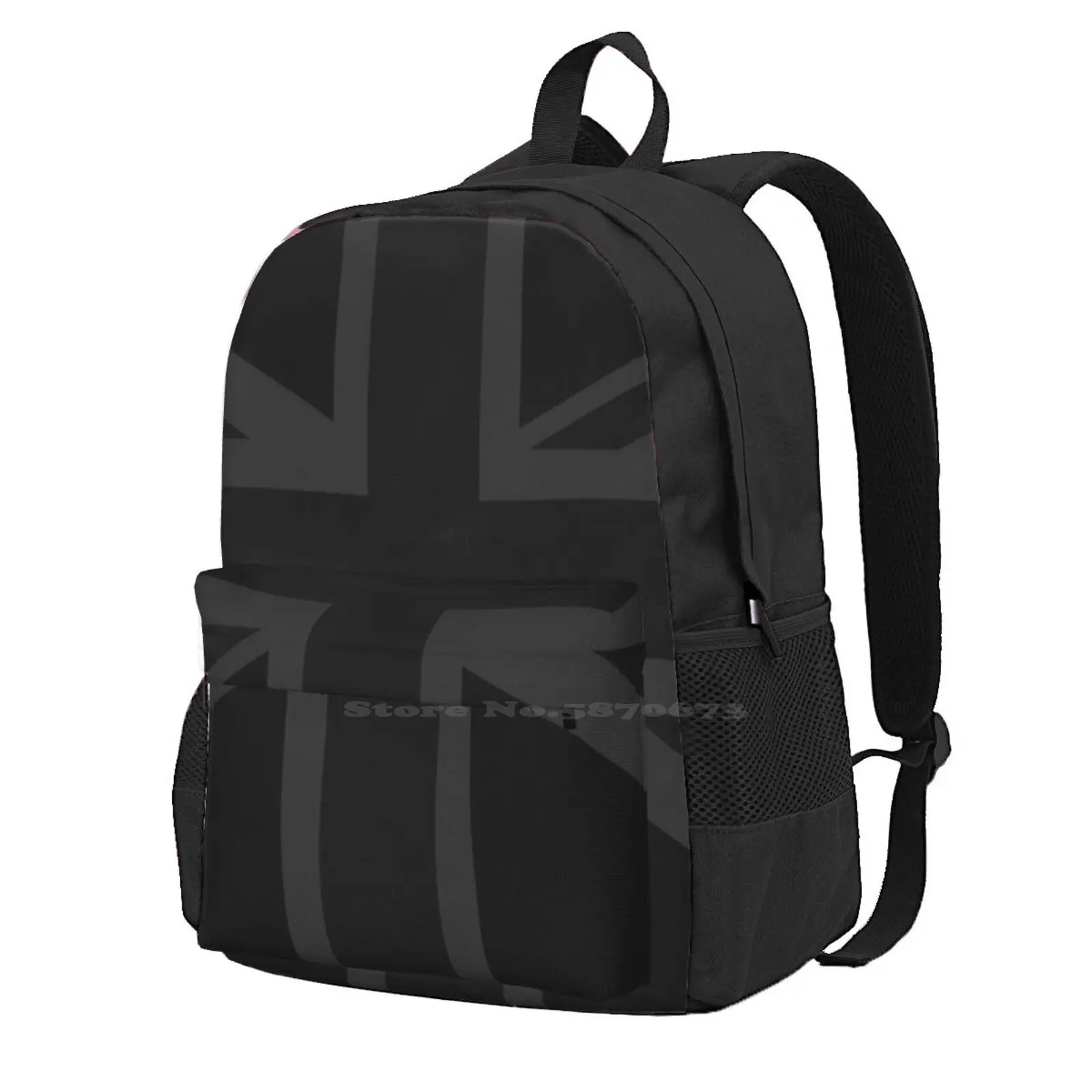 United Kingdom Flag Blackout / Stealth Bag Backpack For Men Women Girls Teenage Jack England Wales Scotland Army Military