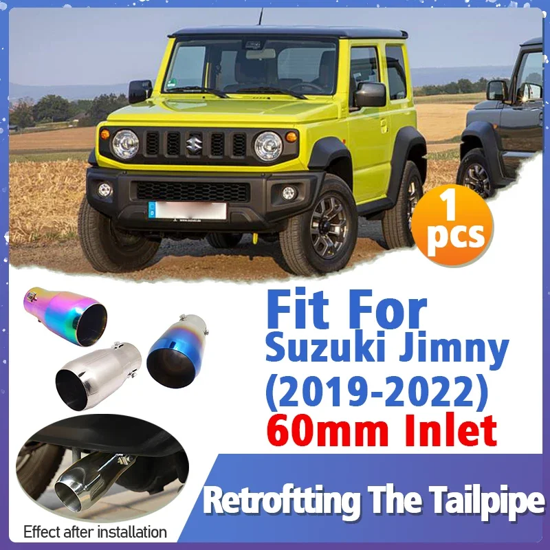 

Top Quality 1pcs Stainless Steel Exhaust Tail Pipes Exhaust Muffler Tail End for 2019-2022 Suzuki Jimny Car Accessories