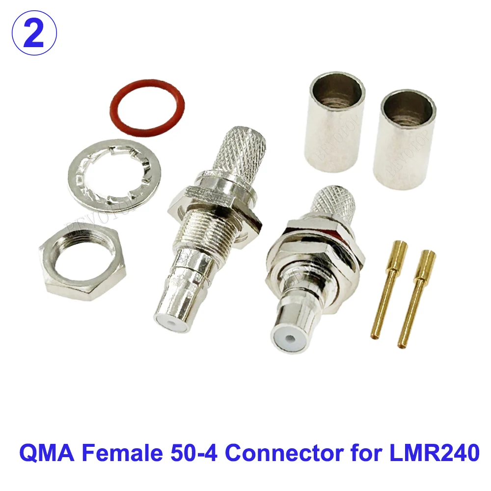 Imagem -02 - Conector Fêmea Jack Bulkhead Fio Crimp Lmr240 rf Cabo Coaxial Lmr240 50 Ohms 504 Ohms 10 Pcs por Lote