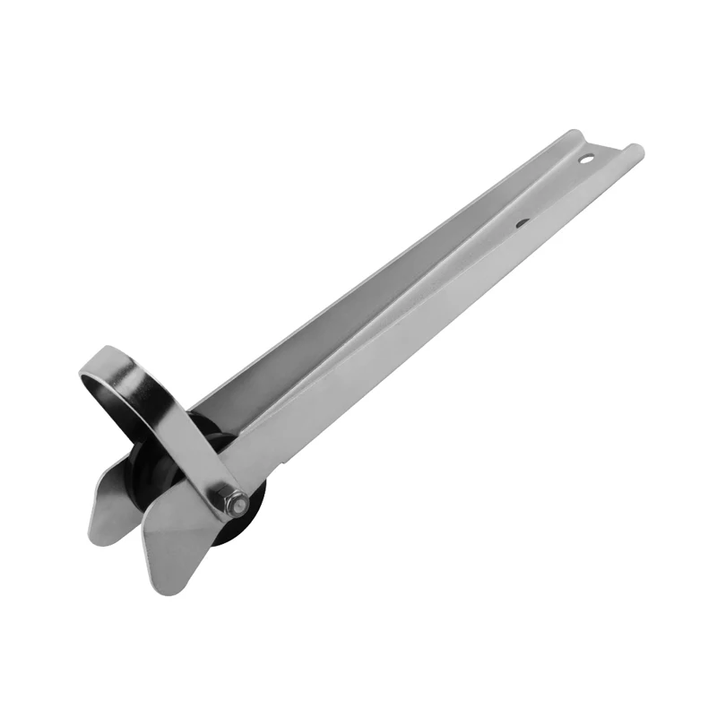 AndyMarine Heavy Duty 316 Stainless Steel Boat Bow Anchor with Rubber Roller Frosted Marine Hardware for Fixed Yacht Hardware