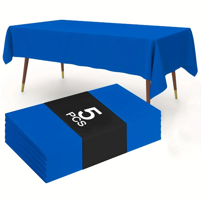 183×137cm Navy Blue Tablecloth Disposable Plastic Table Cover for Wedding Birthday Banquet Restaurant Festival Party Supplies