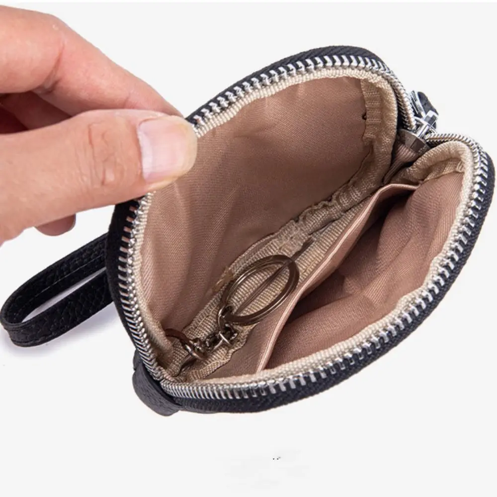 Portable Multifunctional Small Flower Wallet Lovely with Keychain Mini Lipstick Bag Zipper Leather Earphone Storage Bag For Mom