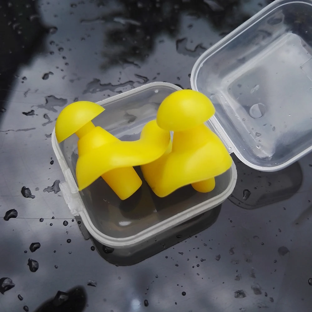 1/2 Pair Silicone Earplugs Portable Dust-Proof Water Sports  Ear Plugs With Box  Swimming Accessories  Diving Water Ear Plug