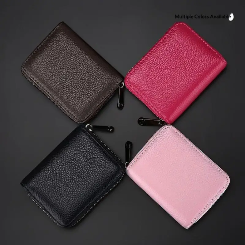 PU Leather Men Women Card Holder Small Zipper Wallet Solid Coin Purse Multi Card Slot ID Business Credit Card Bags