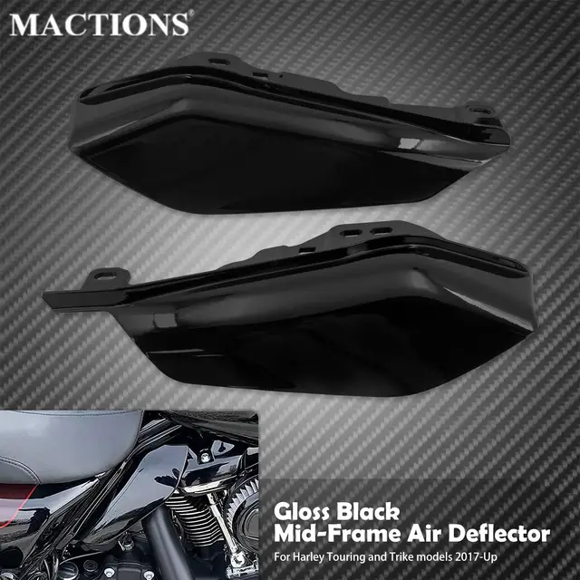 Motocyklowy z połyskiem czarny deflektor ciepła w środkowej ramie dla Harley Touring electride Street Road Glide CVO 2017-2021 2022