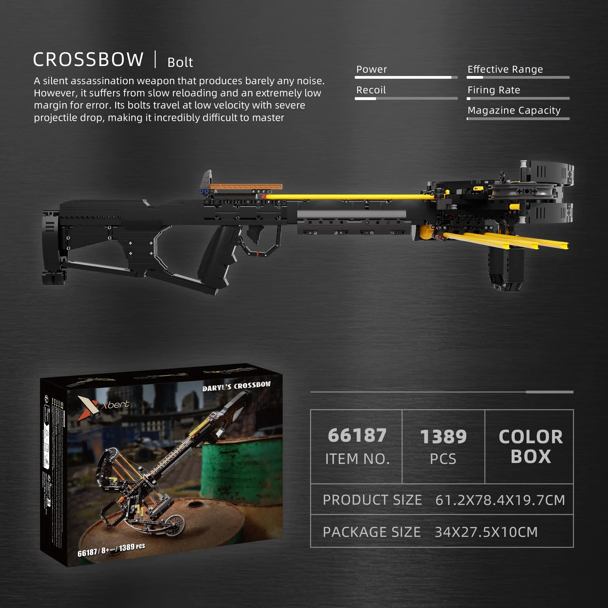 1389Pcs Simulation Crossbow Building Blocks Model DIY Assembly Bricks Kit Collectible Engineering Toy Gift for Adult Hobbyists